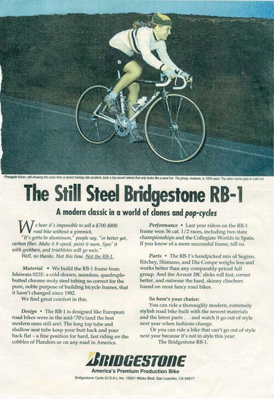 Image: http://www.sheldonbrown.com/bridgestone/images/PineappleKarenad.jpg