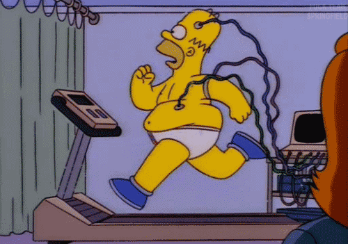 homer simpson running GIF